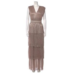 New! Sabina Musayev Metallic Layered Dress (Rose)